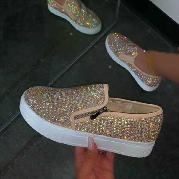 Large Size Rhinestone Flat Casual Single Shoes One Pedal Lazy Shoes - Image 5